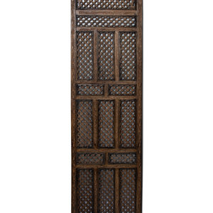 Appraisal: An Asian Four Panel Pierce-Cut Floor Screen TH CENTURY now