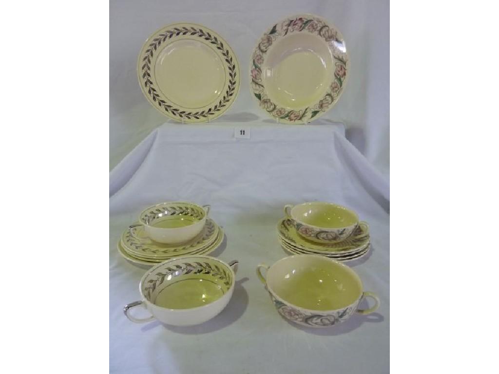 Appraisal: A selection of Susie Cooper Endon pattern dinnerwares comprising four