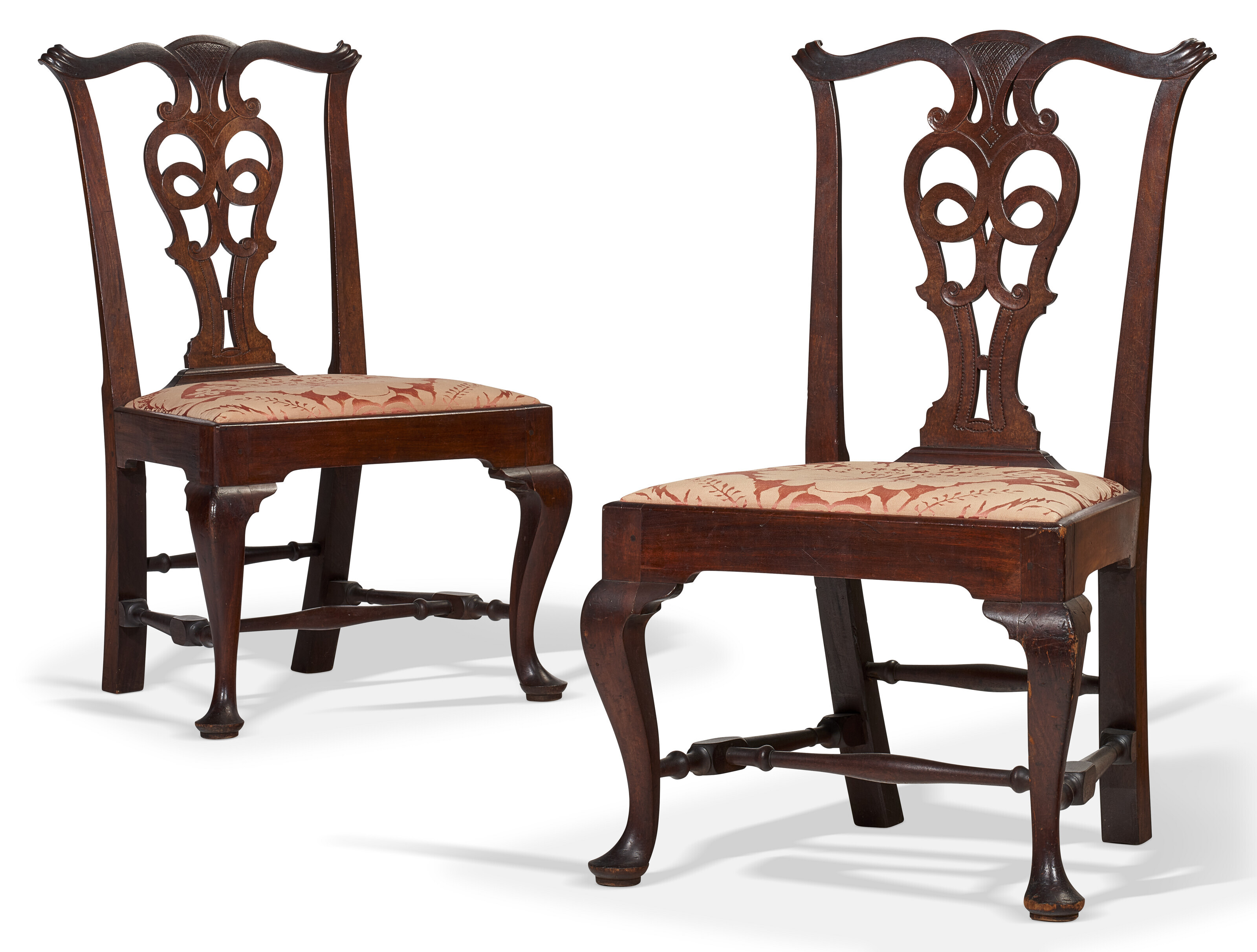 Appraisal: A PAIR OF CHIPPENDALE CARVED MAHOGANY SIDE CHAIRS ATTRIBUTED TO