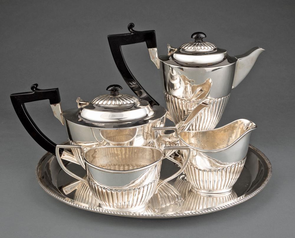 Appraisal: Silver Coffee and Tea Service probably Indian marked SILVER GSW