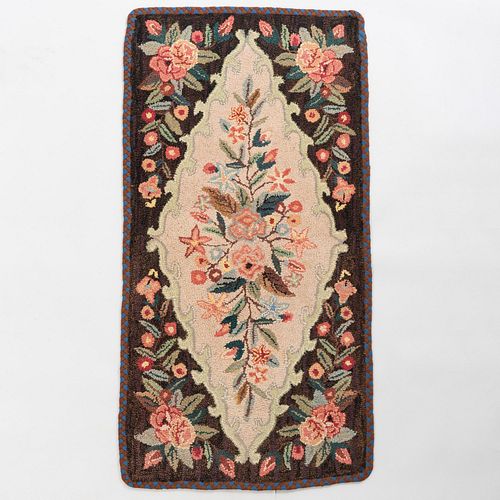 Appraisal: GROUP OF FOUR FLORAL HOOKED RUGSThe largest ft in x