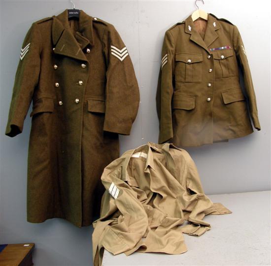 Appraisal: th century British Army sergeant's uniform comprising full length coat