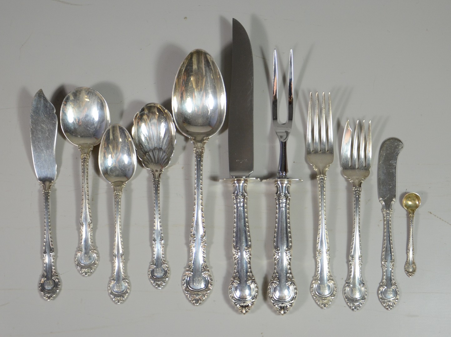 Appraisal: Pieces Gorham English Gadroon Sterling Silver Flatware Set to include