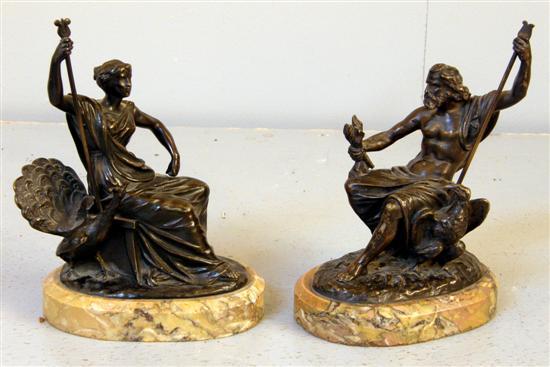 Appraisal: Pair of th century French bronze figures of Neptune and