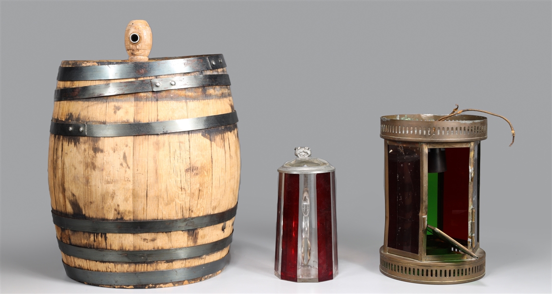 Appraisal: Group of three vintage tavern collection vintage ale barrel with