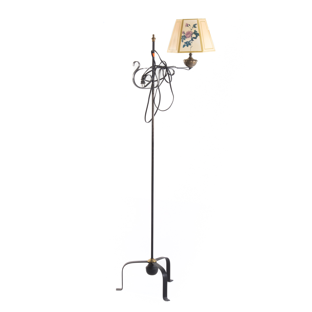 Appraisal: Wrought iron floor lamp electrified in H