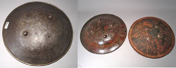 Appraisal: A group of three Indo-Persian shields th th centurylate th