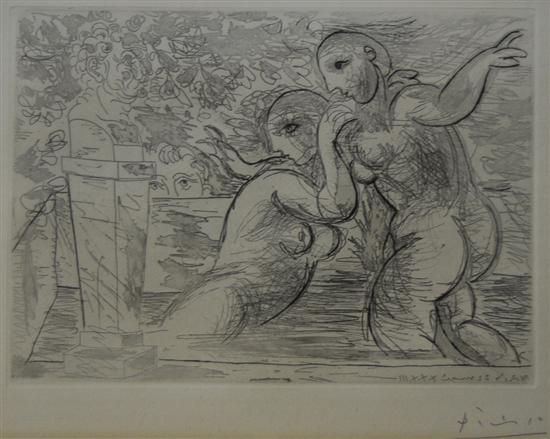 Appraisal: PABLO PICASSO Spanish - LES BAIGNEUSES SURPRISES etching and aquatint