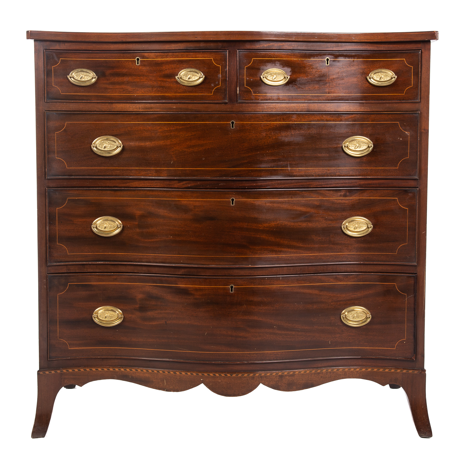 Appraisal: POTTHAST BROTHERS FEDERAL STYLE SERPENTINE CHEST nd half th century