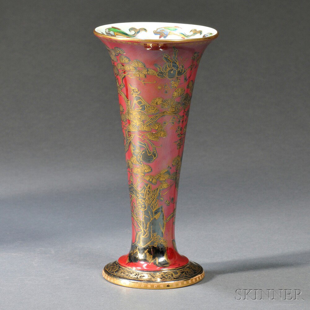 Appraisal: Wedgwood Fairyland Lustre Firbolgs I Trumpet Vase England c shape