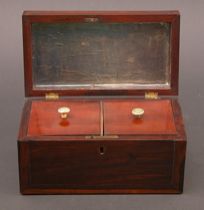 Appraisal: A Wooden Tea Caddy A small rectangular box of walnut