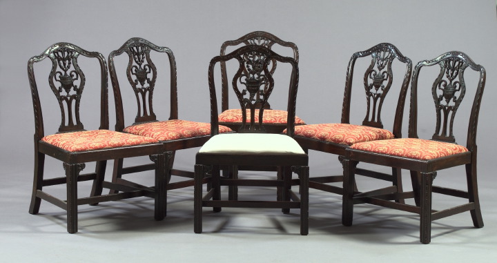 Appraisal: Suite of Six Mahogany Dining Sidechairs in the manner of