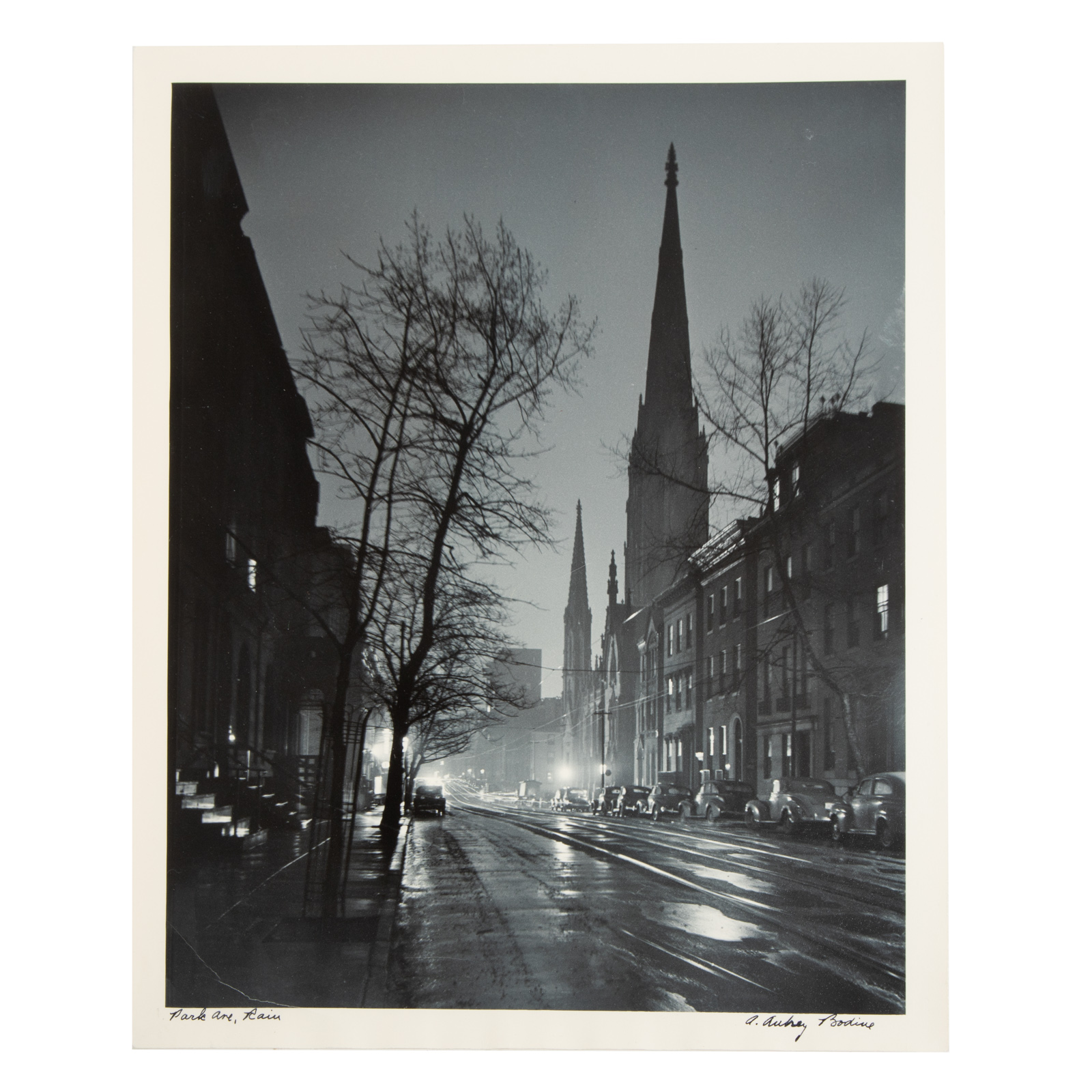 Appraisal: A AUBREY BODINE PARK AVE RAIN PHOTOGRAPH American - Gelatin