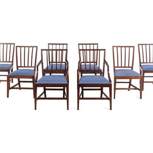 Appraisal: A Set of Eight George III Mahogany Dining Chairs Late