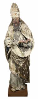 Appraisal: Large carved wood Santos figure possibly St Large carved wood