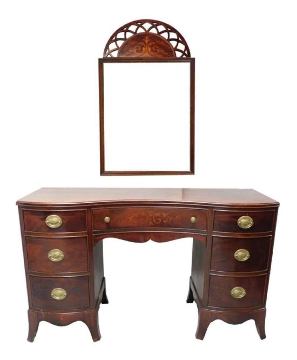 Appraisal: Lady's two piece vanity American early th C mahogany vanity