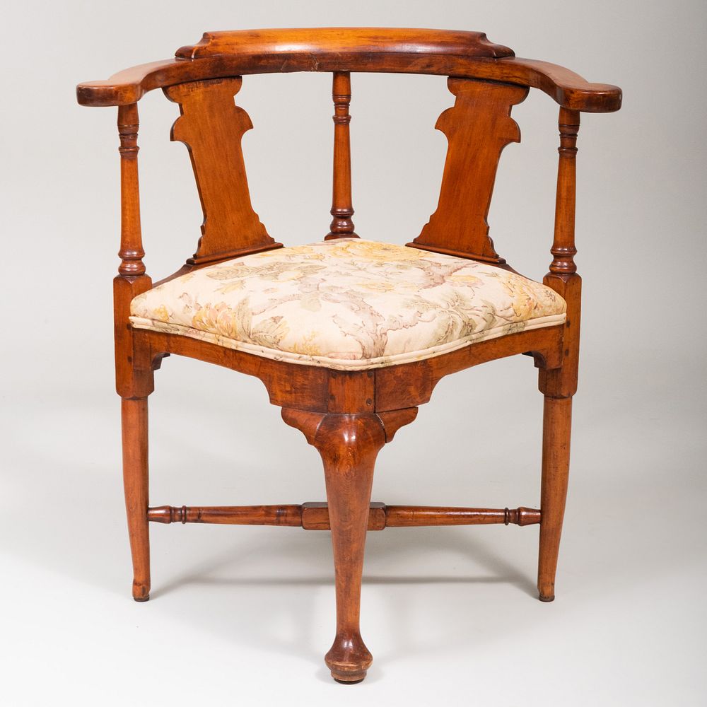 Appraisal: Chippendale Maple Corner Chair x x in Condition Seam separations