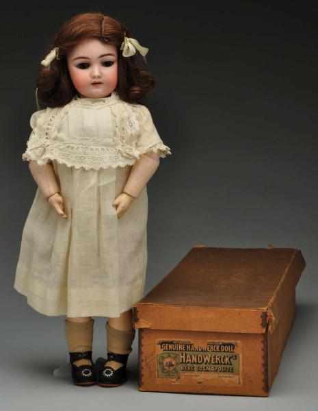 Appraisal: Charming Handwerck B b Cosmopolite Doll Description German bisque socket