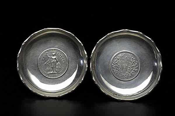 Appraisal: Chinese Silver Coin Dishes Chinese Export A pair of sterling