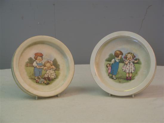 Appraisal: Pair of early th Century babies plates decorated with two