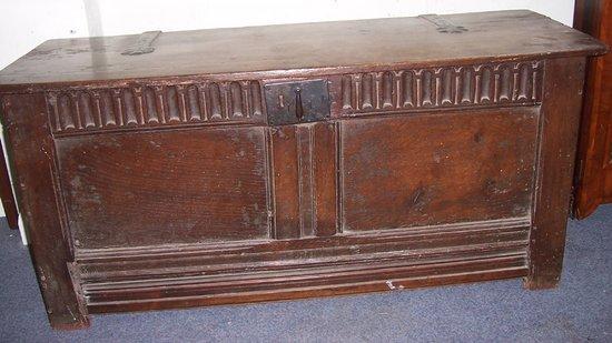 Appraisal: An th Century and later oak coffer the hinged lid