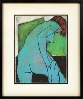 Appraisal: ANGEL BOTELLO PUERTO RICAN LINOCUT H W FEMALE STANDING NUDE