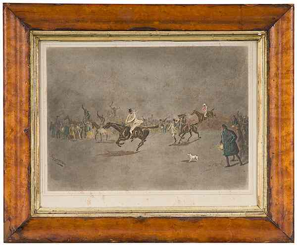 Appraisal: Angus McNeil British th Century Sporting Scene A hand-colored lithograph