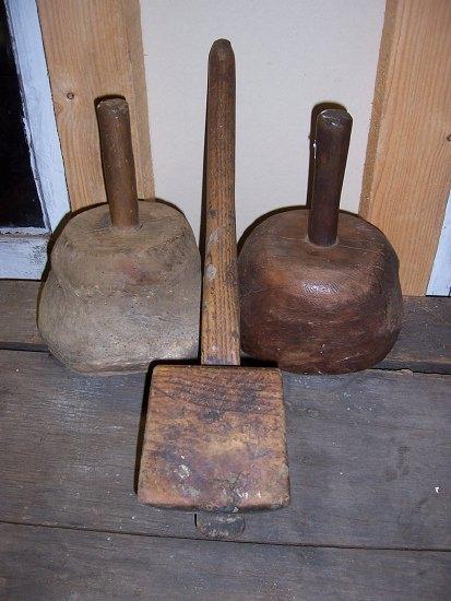 Appraisal: A builder's mallet and two other mallets