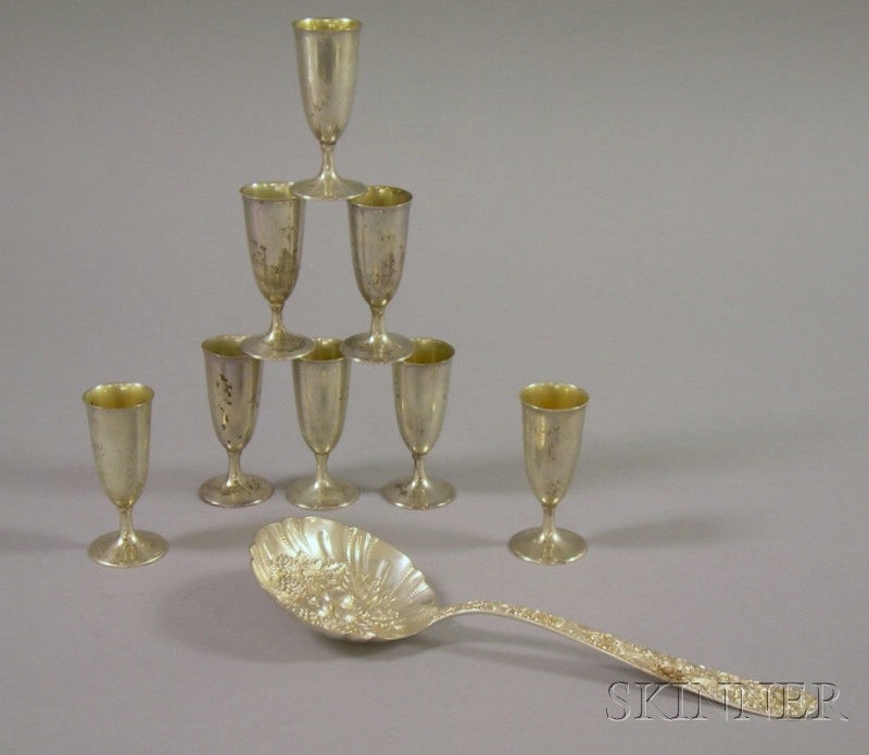 Appraisal: Eight Frank Smith Silver Cordial Glasses and an S Kirk