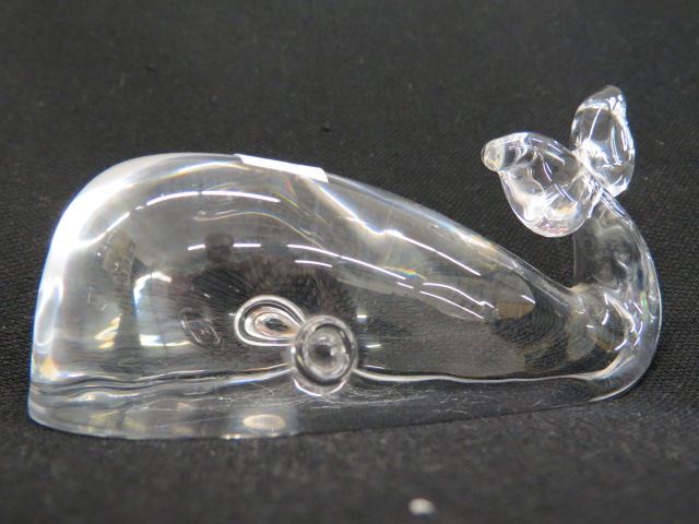 Appraisal: Steuben Crystal Figurine of a Whale long signed excellent