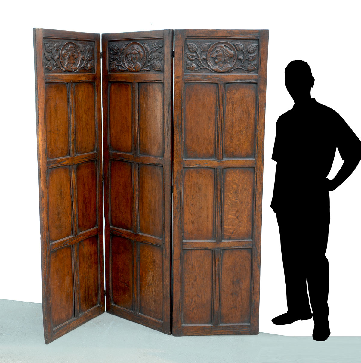 Appraisal: ENGLISH JACOBEAN STYLE OAK PANEL SCREEN English Jacobean panel Oak