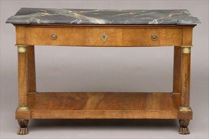 Appraisal: Empire Gilt-Metal Mounted Mahogany Console Table x ft in x