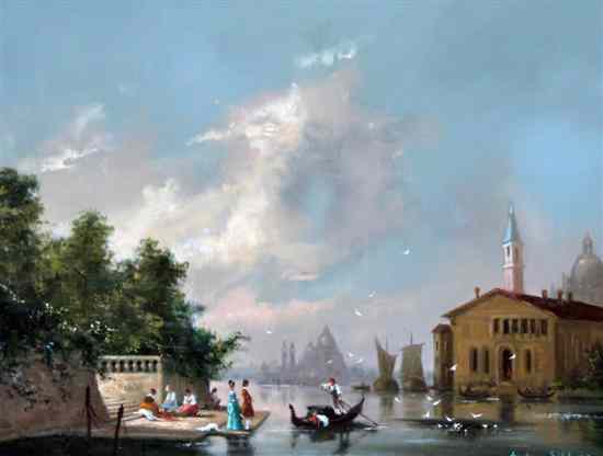 Appraisal: Gudrun Sibbons - oil on board View of Venice signed