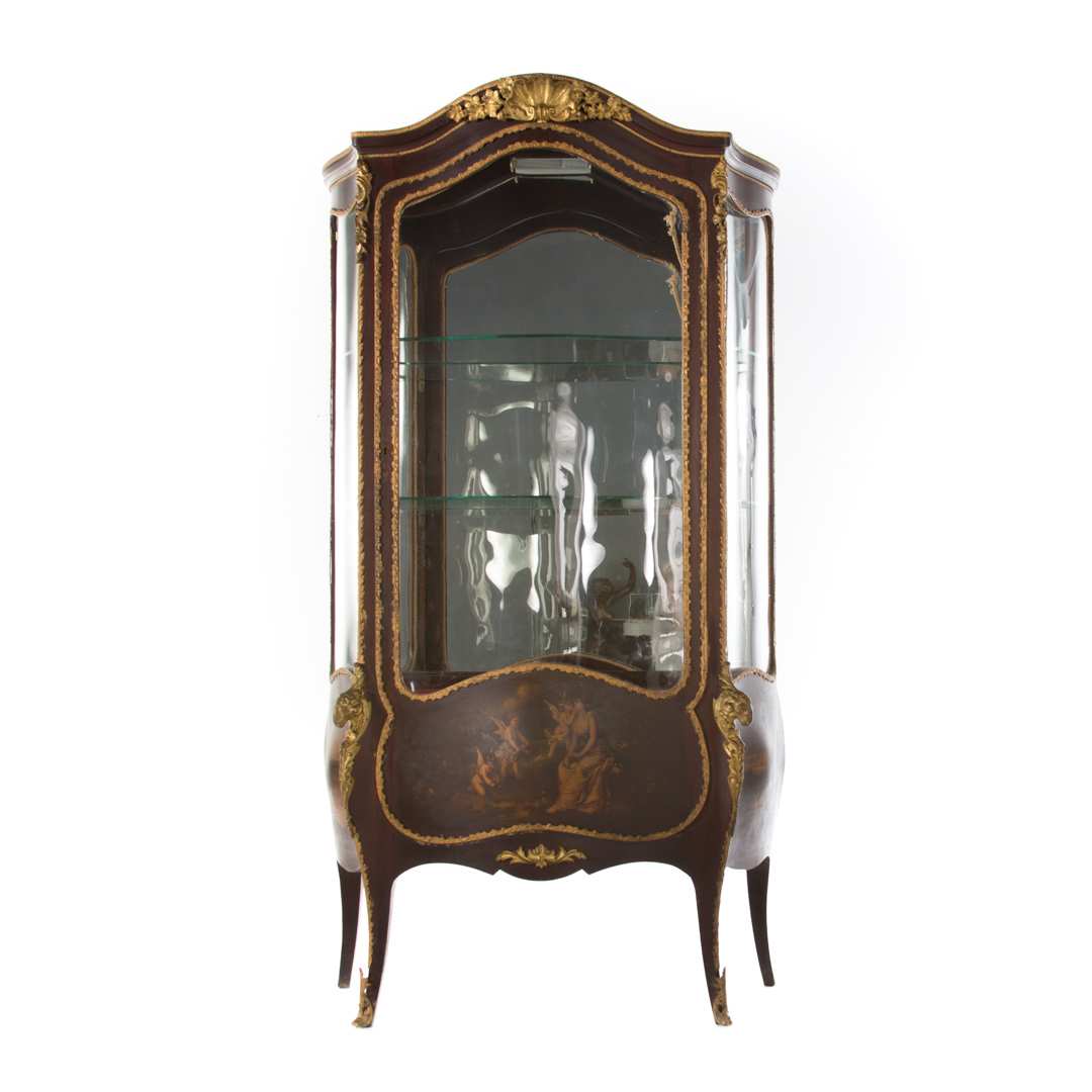 Appraisal: Louis XV style ormolu mounted vitrine th century arched top