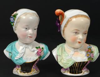 Appraisal: TWO MEISSEN PORCELAIN BUSTS OF BOURBON CHILDREN Late th Early