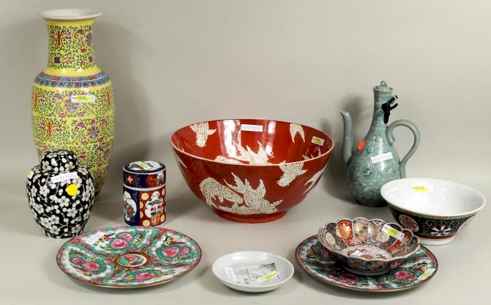 Appraisal: Group Asian Porcelain Items Group of Asian porcelain items including