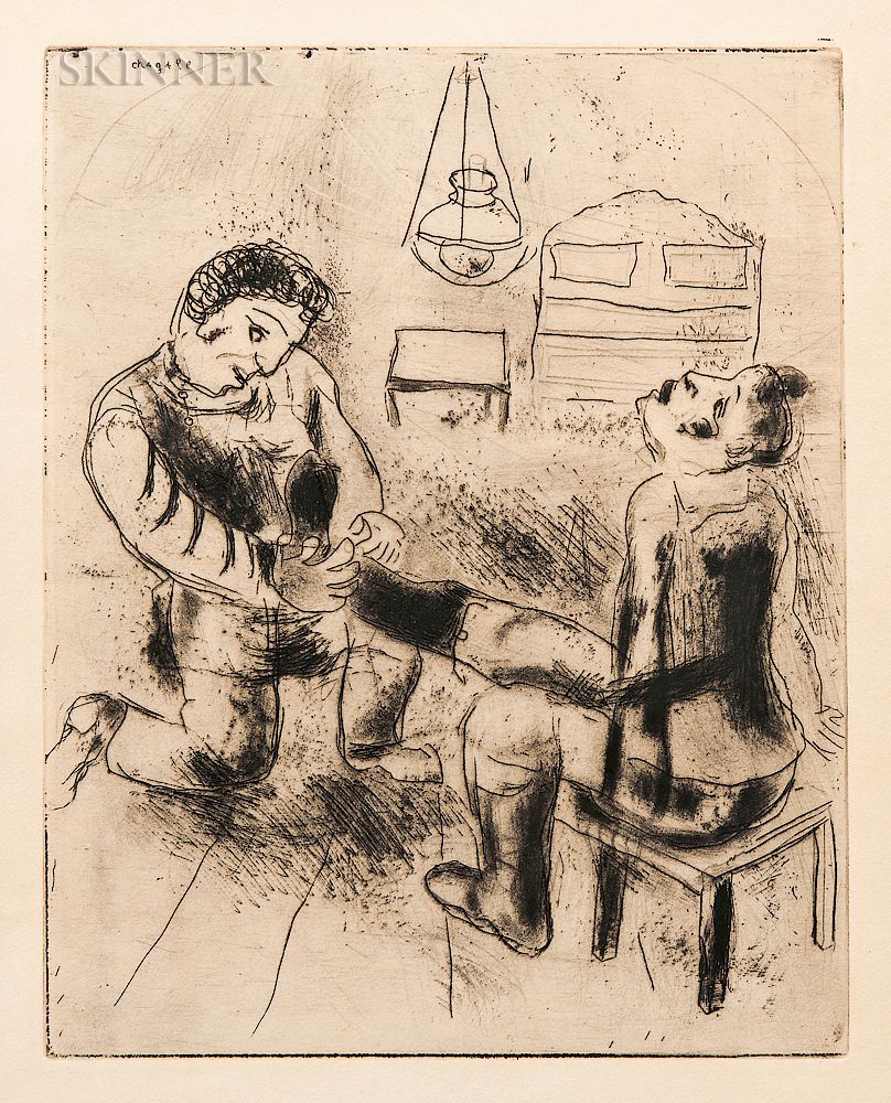 Appraisal: Marc Chagall Russian French - P trouchka retire les bottes