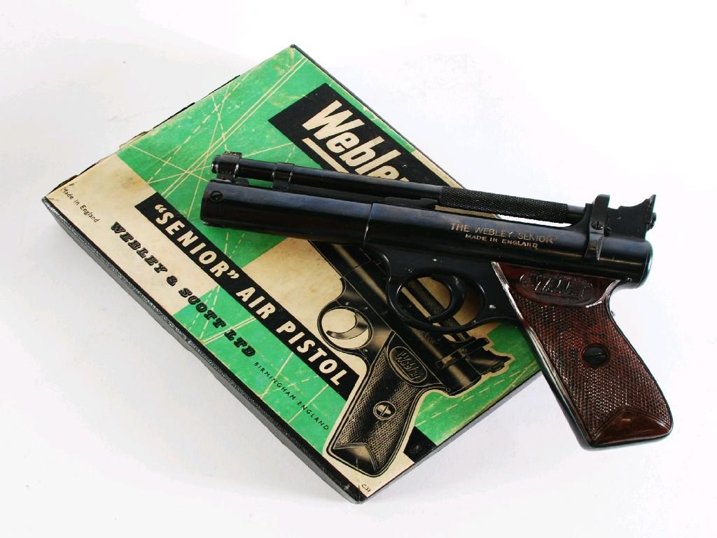 Appraisal: BOXED WEBLEY SENIOR AIR PISTOL with instructions EST -