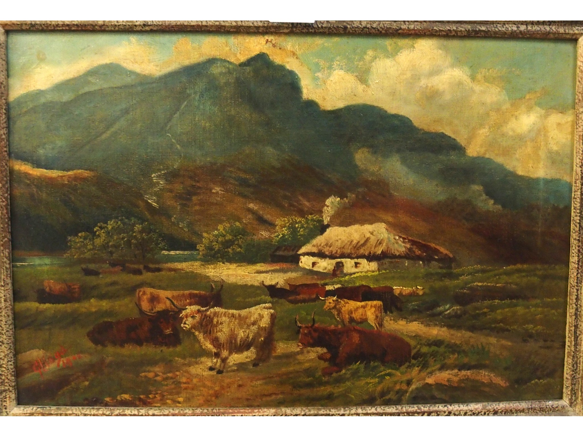 Appraisal: G LLOYD Highland Cattle signed and dated oil on canvas