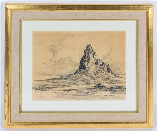 Appraisal: Sale Lot Robert Knudson American b Agatha Peak graphite on