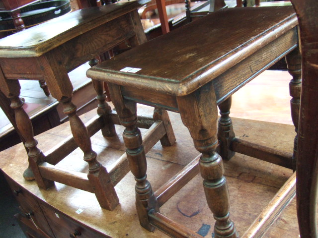 Appraisal: A th century style oak and elm joint stool with