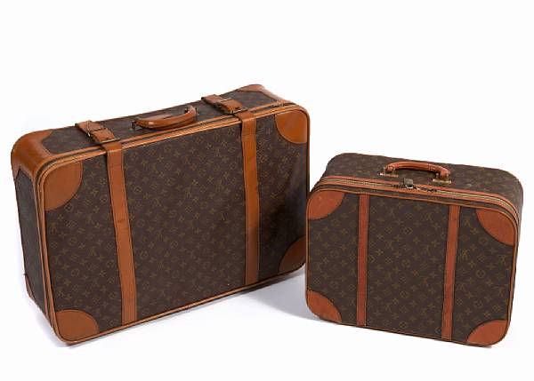 Appraisal: A group of Louis Vuitton luggage height of largest in