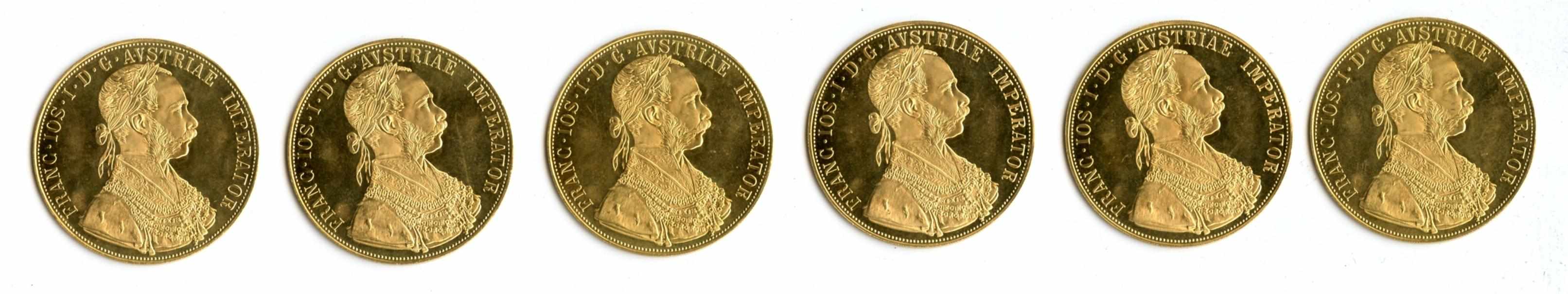 Appraisal: Austria Ducats Restrike KM- Each bullion coin contains ounces of