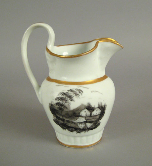 Appraisal: Philadelphia Tucker porcelain pitcher ca decorated in grisaille with a