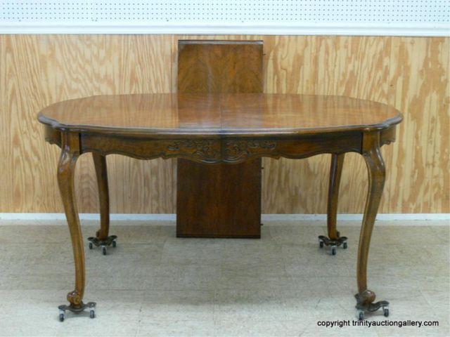 Appraisal: Burl Walnut Veneer Dining Table - Traditional - with one