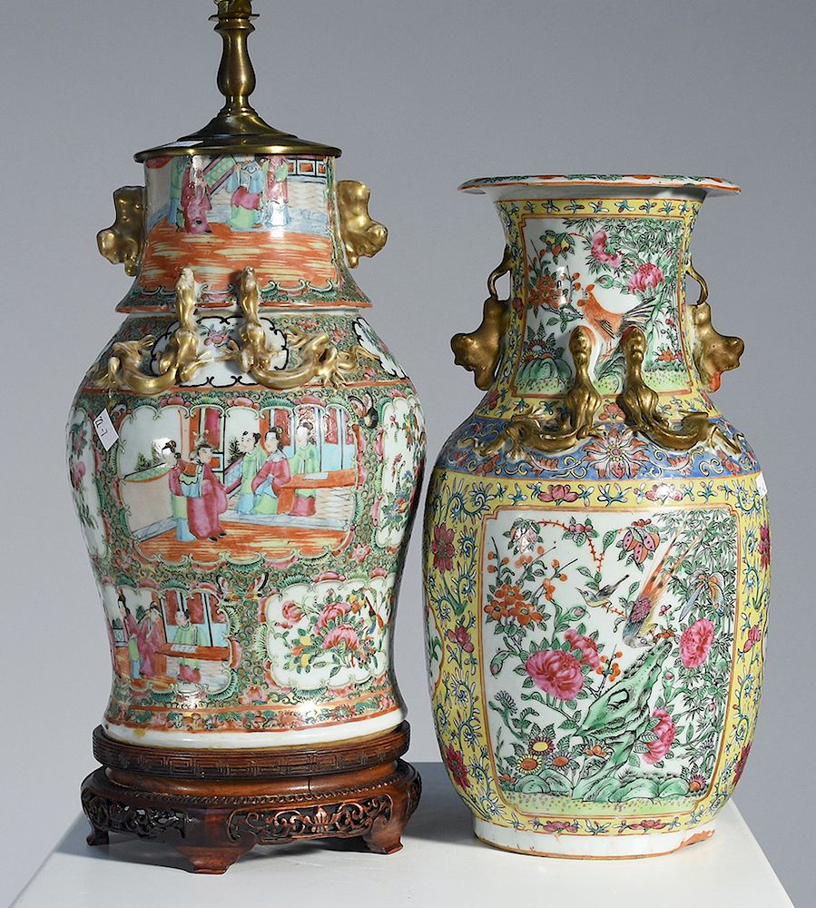 Appraisal: Two Chinese vases Two Chinese vases one Rose Medallion vase