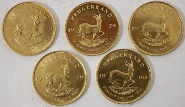 Appraisal: KRUGERRAND GOLD BULLION COINS TO INCLUDEONE FROM THREE AND ONE