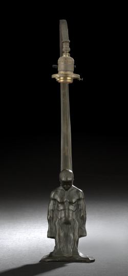 Appraisal: Attractive Austrian Patinated Bronze Desk Lamp first quarter th century