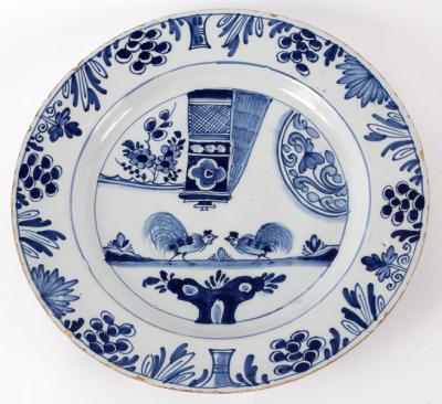 Appraisal: A late th Century blue and white English Delftware dish