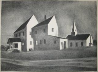 Appraisal: Margaret Lowengrund lithograph Margaret Lowengrund American - - ''The Parsonage''-